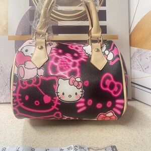 Cute Kitty Inspired Pink & Black Satchel Bag